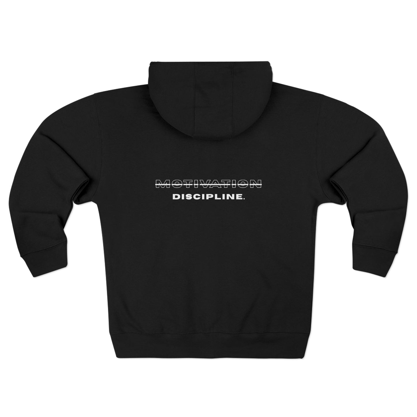 Discipline Over Motivation Zip Hoodie – MindSpark Motivational Streetwear