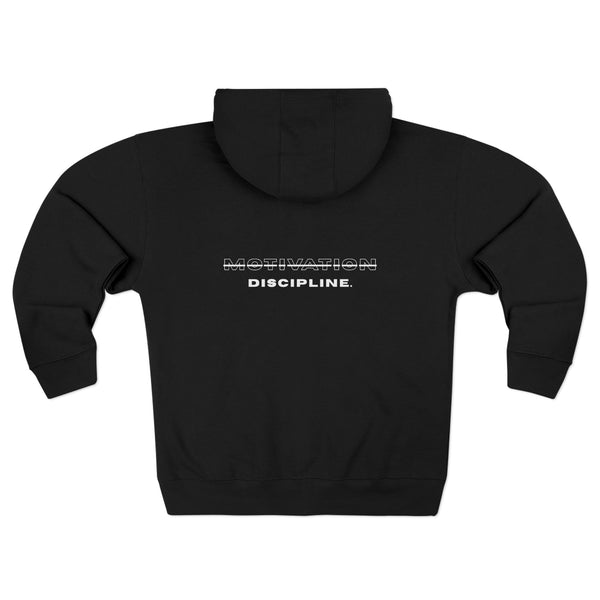 Discipline Over Motivation Zip Hoodie – MindSpark Motivational Streetwear