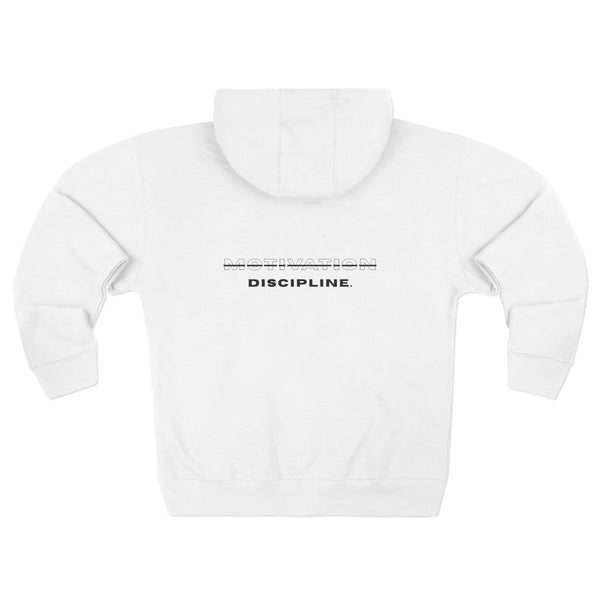 Discipline Over Motivation Zip Hoodie – MindSpark Motivational Streetwear